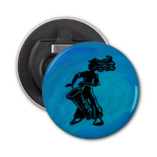 New York Boogie Nights Drum Blue Bottle Opener