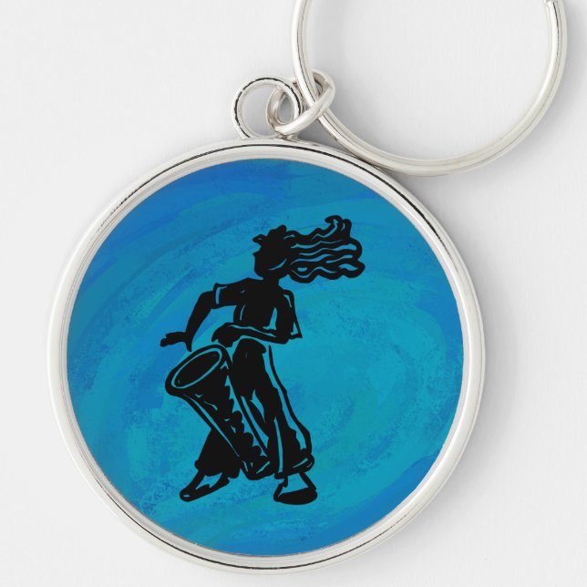 New York Boogie Nights Drum Blue Key Ring (Front)