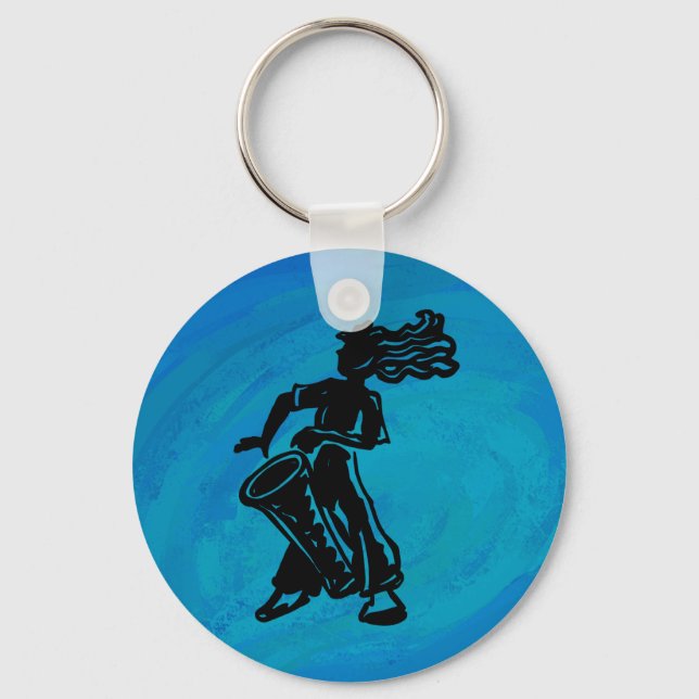 New York Boogie Nights Drum Blue Key Ring (Front)