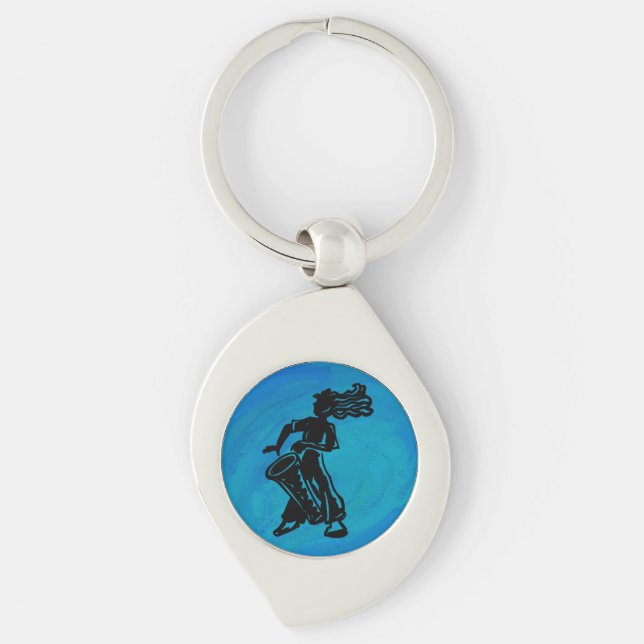New York Boogie Nights Drum Blue Key Ring (Front)