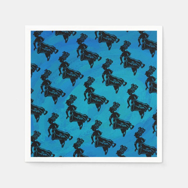 New York Boogie Nights Drum Blue Napkin (Front)