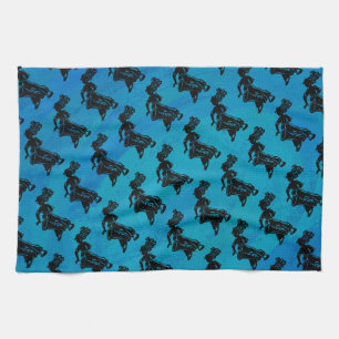 New York Boogie Nights Drum Blue Tea Towel
