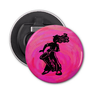 New York Boogie Nights Drum Hot Pink Bottle Opener