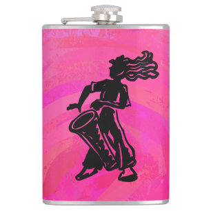 New York Boogie Nights Drum Hot Pink Hip Flask
