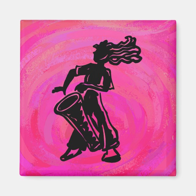 New York Boogie Nights Drum Hot Pink Magnet (Front)