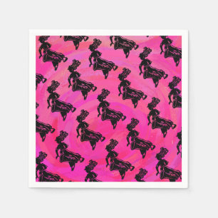 New York Boogie Nights Drum Hot Pink Napkin