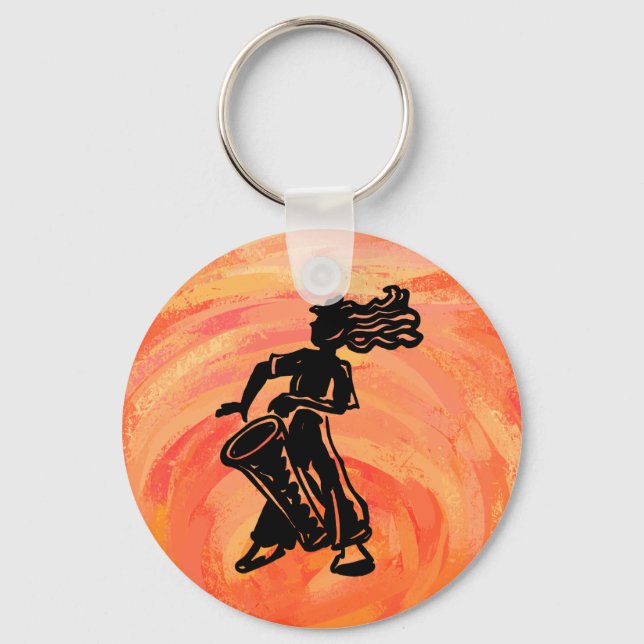 New York Boogie Nights Drum Orange Key Ring (Front)
