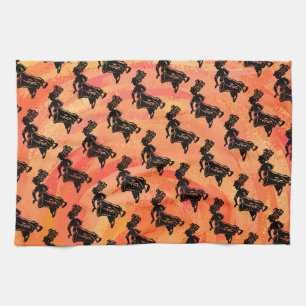 New York Boogie Nights Drum Orange Tea Towel