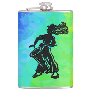 New York Boogie Nights Drum Rainbow Hip Flask