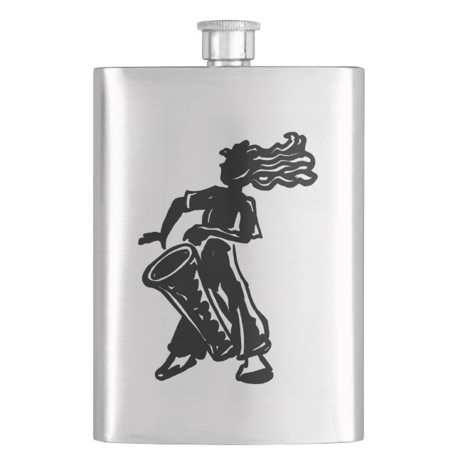 New York Boogie Nights Drum Rainbow Hip Flask (Front)