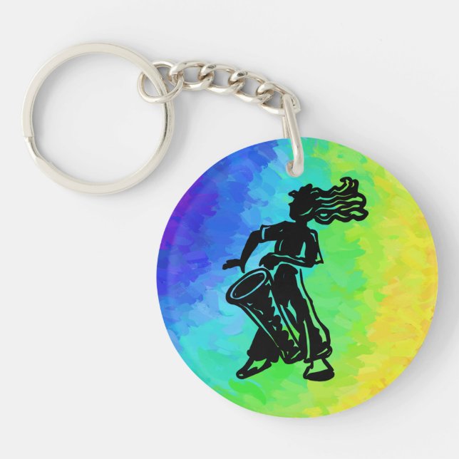 New York Boogie Nights Drum Rainbow Key Ring (Front)