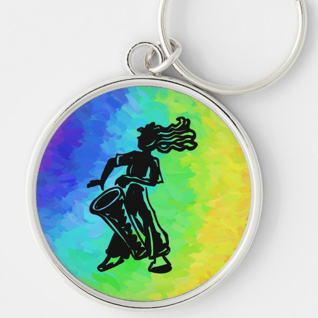 New York Boogie Nights Drum Rainbow Key Ring (Front)