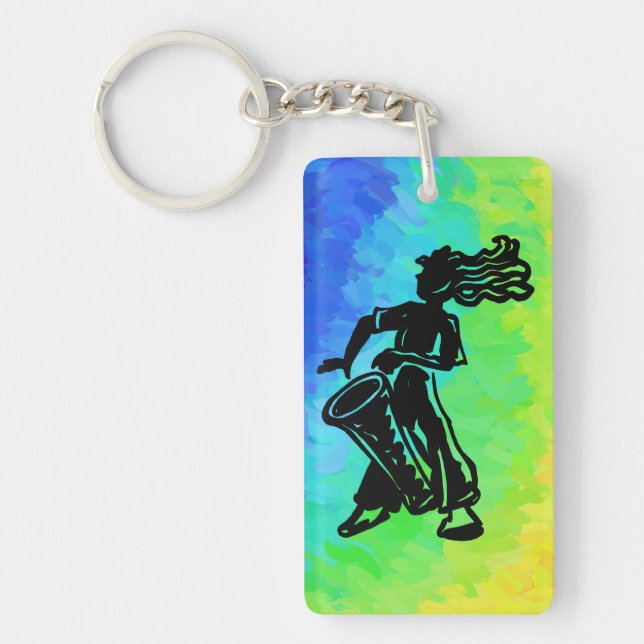 New York Boogie Nights Drum Rainbow Key Ring (Front)