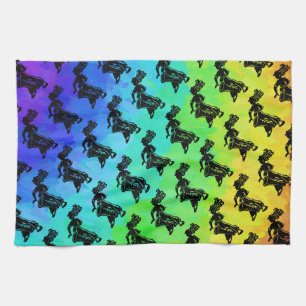 New York Boogie Nights Drum Rainbow Tea Towel