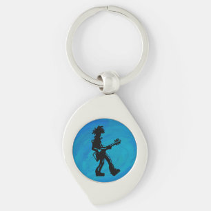 New York Boogie Nights Guitar Blue Key Ring
