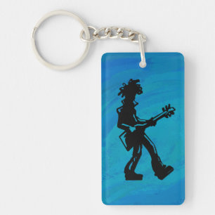 New York Boogie Nights Guitar Blue Key Ring