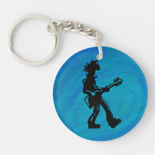 New York Boogie Nights Guitar Blue Key Ring