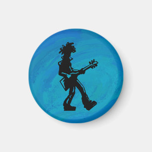 New York Boogie Nights Guitar Blue Magnet