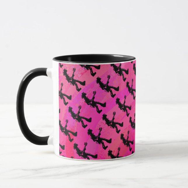 New York Boogie Nights Guitar Hot Pink Mug (Left)