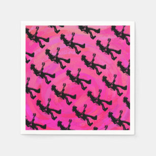 New York Boogie Nights Guitar Hot Pink Napkin