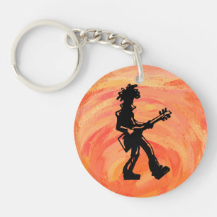 New York Boogie Nights Guitar Orange Key Ring