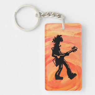 New York Boogie Nights Guitar Orange Key Ring