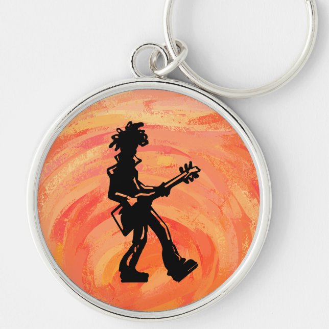 New York Boogie Nights Guitar Orange Key Ring (Front)