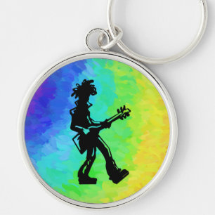 New York Boogie Nights Guitar Rainbow Key Ring
