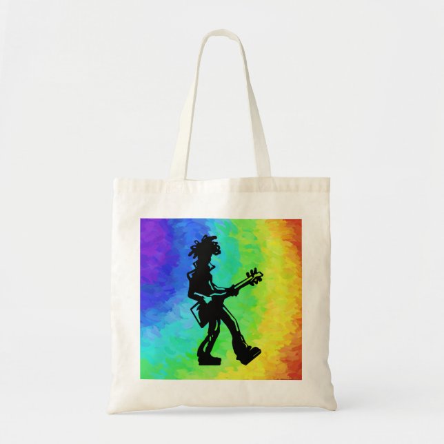 New York Boogie Nights Guitar Rainbow Tote Bag (Front)