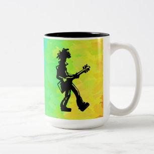 New York Boogie Nights Guitar Rainbow Two-Tone Coffee Mug