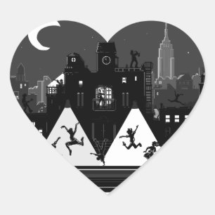 New York Boogie Nights Heart Sticker
