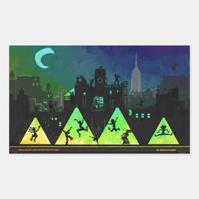 New York Boogie Nights Rectangular Sticker (Front)