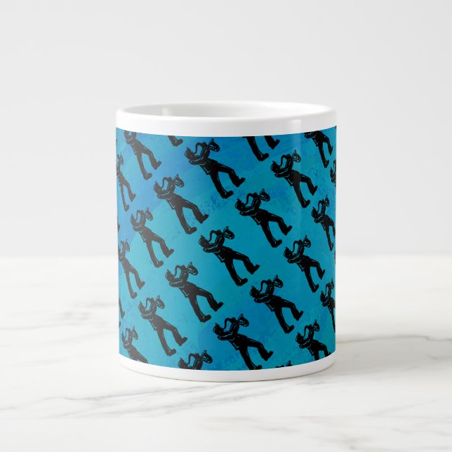 New York Boogie Nights Saxophone Blue Large Coffee Mug (Front)