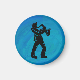 New York Boogie Nights Saxophone Blue Magnet