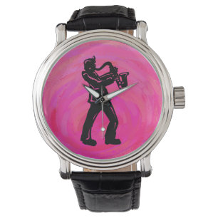 New York Boogie Nights Saxophone Hot Pink Watch