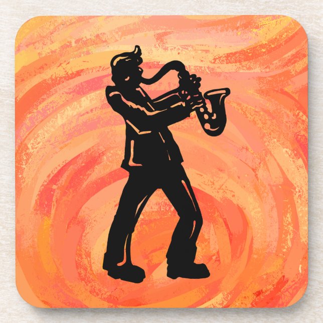 New York Boogie Nights Saxophone Orange Coaster (Front)