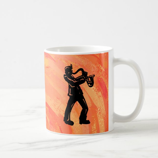 New York Boogie Nights Saxophone Orange Coffee Mug (Right)