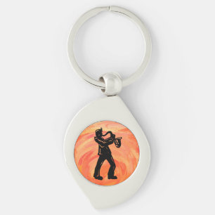 New York Boogie Nights Saxophone Orange Key Ring