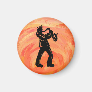 New York Boogie Nights Saxophone Orange Magnet