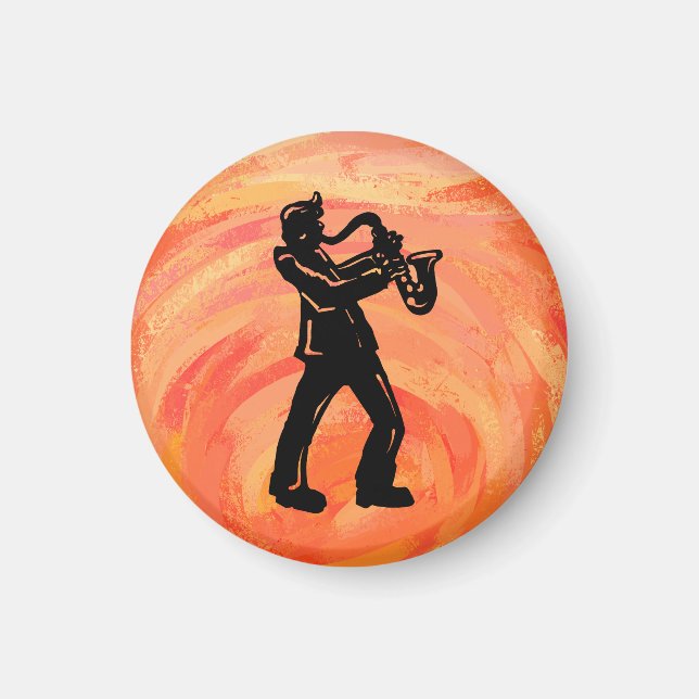 New York Boogie Nights Saxophone Orange Magnet (Front)