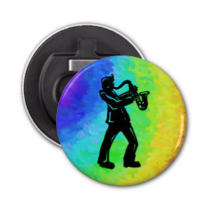 New York Boogie Nights Saxophone Rainbow Bottle Opener