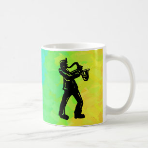 New York Boogie Nights Saxophone Rainbow Coffee Mug