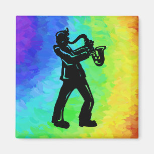 New York Boogie Nights Saxophone Rainbow Magnet