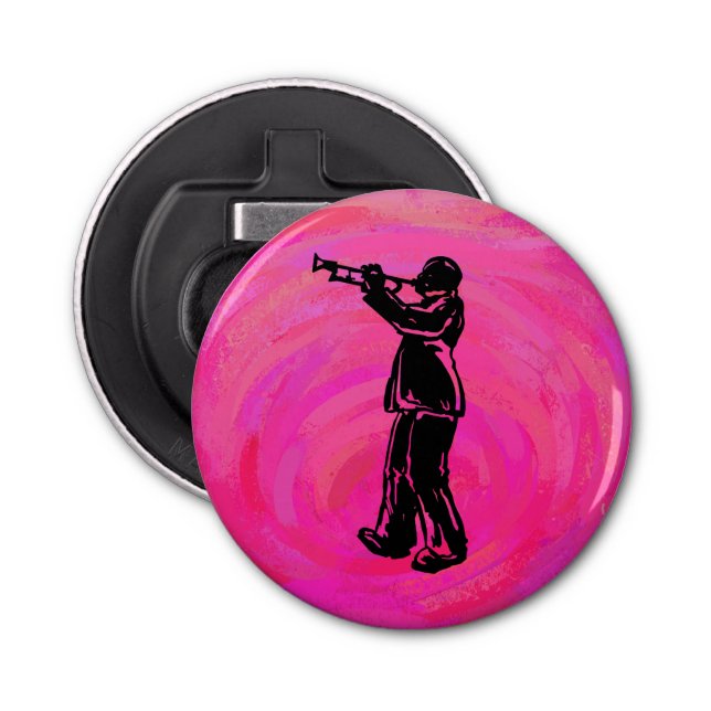 New York Boogie Nights Trumpet Hot pink Bottle Opener (Front)