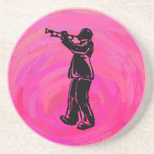 New York Boogie Nights Trumpet Hot pink Coaster
