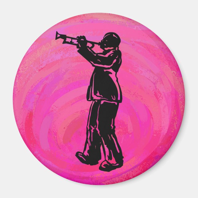 New York Boogie Nights Trumpet Hot pink Magnet (Front)