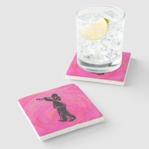 New York Boogie Nights Trumpet Hot pink Stone Coaster