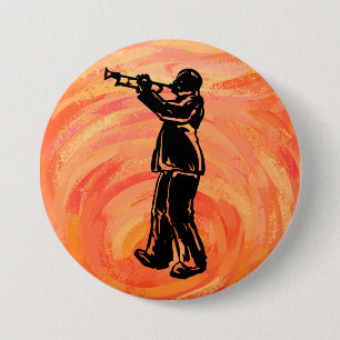 New York Boogie Nights Trumpet Orange 7.5 Cm Round Badge