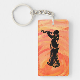 New York Boogie Nights Trumpet Orange Key Ring
