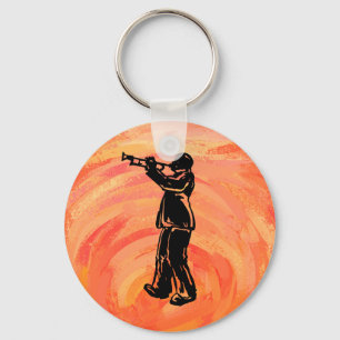 New York Boogie Nights Trumpet Orange Key Ring
